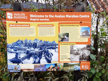 Information board about Avalon Marshes Centre