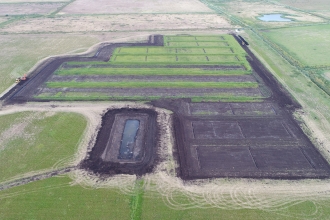 Great Fen Water Works land prep aerial Henry Stanier 