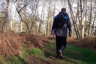 Fenland Coddiwompler Paul Magan walking at Holme Fen