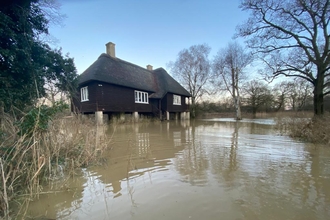 Woodwalton Fen Rothschild Bungalow Winter 2020 Flooding