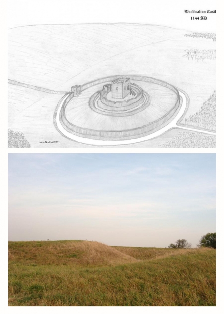 Motte and bailey castle at Woodwalton Fen