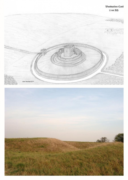 Motte and bailey castle at Woodwalton Fen 