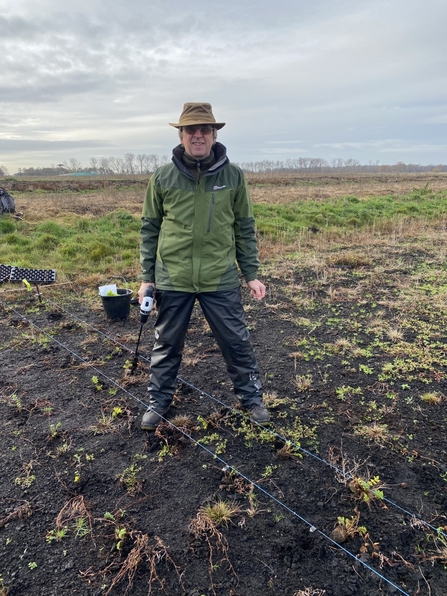 Martin Parsons with his drill auger for planting at Water Works