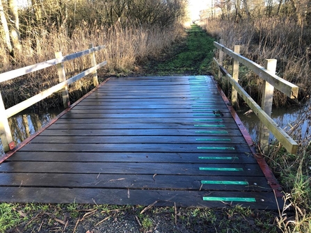 New non-slip strips on bridge at Woodwalton Fen 