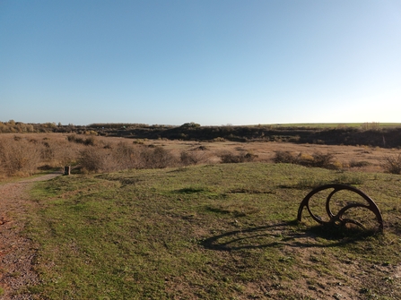 Landscape view over fields and hills