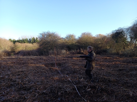 Suzy Boys on geological survey for future pond restoration at Ramsey Heights