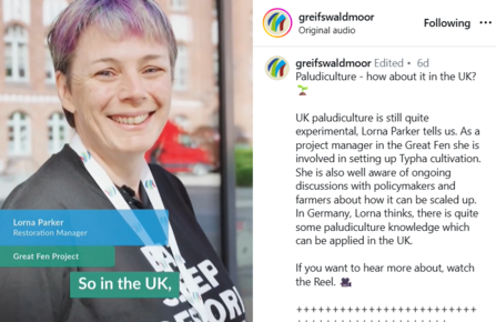 Screenshot of Lorna's interview on Griefswaldmoor's instagram